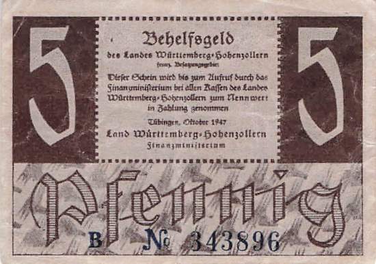 r.214a B 5 Pfennig 1947